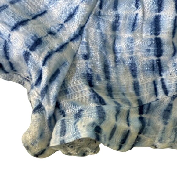 Aeropostale Blue Tie-Dye Ruffle Trim Shorts Womens Medium Lightweight Casual Sum - Picture 3 of 6